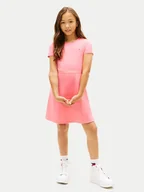 Sukienki i spódniczki dla dziewczynek - Tommy Hilfiger Sukienka codzienna KG0KG09149 Różowy jasny Regular Fit - miniaturka - grafika 1