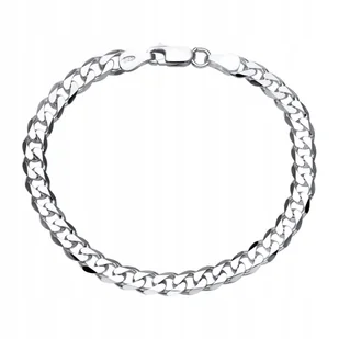 Bransoletka Srebrna Męska Srebro 925 Pancerka 5Mm Diamentowana Pełna - Bransolety męskie - miniaturka - grafika 1