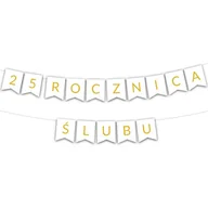 Wesele i ślub - Girlanda BANER - 25 rocznica ślubu - złota - miniaturka - grafika 1