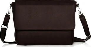 SKÓRZANA LISTONOSZKA MĘSKA TORBA NA RAMIĘ SOLOME PRATO BRĄZOWA - Teczki i aktówki - miniaturka - grafika 1