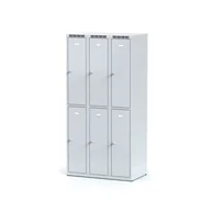 Szafki BHP - Alfa 3 Szafka ubraniowa 6-drzwiowa, drzwi szare, zamek obrotowy 1261703 - miniaturka - grafika 1