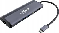 Kable komputerowe i do monitorów - InLine InLine® 8-in-1 USB-C Multihub Dockingstation, HDMI, DisplayPort, USB 3.2, PD 3.0 100W, MST - miniaturka - grafika 1
