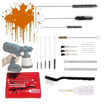 Zestaw do czyszczenia pistoletów lakierniczych 22 elementów wycior szczotki