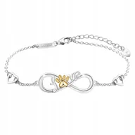 Bransoletki - Bransoletka Srebrna z Nieskończonością Serce Łapa Psia Kocia SREBRO 925 - miniaturka - grafika 1