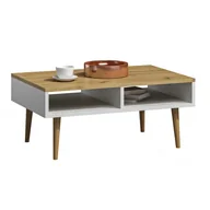 Ławy i stoliki kawowe - Skandynawska ława do salonu dąb artisan + biały D4-K93 - miniaturka - grafika 1