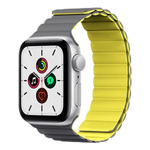 Kingxbar Magnetic Band pasek bransoletka do Watch: 7 / 6 / SE / 5 / 4 / 3 / 2 (45mm / 44mm / 42mm) magnetyczna silikonowa opaska żółty - Etui i futerały do telefonów - miniaturka - grafika 1