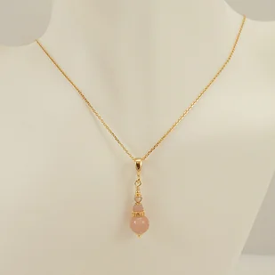 Naszyjnik pozłacane srebro i kamień słoneczny - Naszyjniki - miniaturka - grafika 1