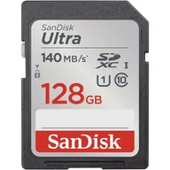 Karty pamięci - Karta Sandisk Ultra Sdxc 128Gb 140Mb/S Uhs-I Class 10 - miniaturka - grafika 1