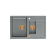 Zlewozmywaki - Quadron HB8224U5-C1_P2O Morgan 156 Silver stone (szary/miedziany) - miniaturka - grafika 1