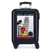 Walizki - Disney Mickey y Minnie Travel The World Italy Walizka kabinowa Niebieski 38x55x20 cms Sztywne zapięcie z boku 34L 2 kg 4 koła Podwójne bagaż ręczny, niebieski, Talla única, Walizka kabinowa - miniaturka - grafika 1