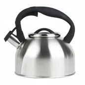 Czajniki na gaz - SREBRNY CZAJNIK Z GWIZDKIEM TRADYCYJNY 2,5L INDUKCJA GAZ STAL NIERDZEWNA - miniaturka - grafika 1