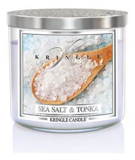 Świece - Kringle Candle Tumbler Świeca Zapachowa Z Trzema Knotami Sea Salt & Tonka 411G - grafika 1