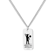 Naszyjniki męskie - Męska blaszka na łańcuszku z grawerem najlepszy tata pod słońcem - Manoki - miniaturka - grafika 1