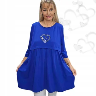 TUNIKA BLUZKA SERCE BAWEŁNA sukienka luźne biodra wygodna 54 56 7XL 3096 - Bluzki damskie TUNIKA BLUZKA SERCE BAWEŁNA sukienka luźne biodra wygodna 54 56 7XL 3096 - Bluzki damskie - miniaturka - grafika 1