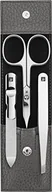 Akcesoria do paznokci - Akcesoria do manicure Classic Inox antracytowe z nożyczkami w skórzanym etui 3 el. - miniaturka - grafika 1