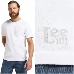 Lee 101 CORE TEE Bright White biały t-shirt bawełniana koszulka premium M - Koszulki męskie - miniaturka - grafika 1