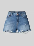 Spodenki damskie - Szorty jeansowe o kroju regular fit z przetarciami model ‘JACI’ - miniaturka - grafika 1
