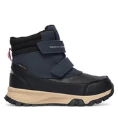 Buty dla chłopców - Śniegowce Tommy Hilfiger Velcro Bootie T1X5-34134-1592 S Czarny - miniaturka - grafika 1