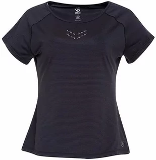 Koszulki sportowe damskie - Dare 2b T-shirt funkcyjny "Cyrstallize Tee" w kolorze ciemnoszarym ze wzorem - grafika 1
