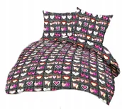 Pościel - pościel z kory 140x200 + 1 poszewka K 82-2 serca zawieszki różowe - miniaturka - grafika 1