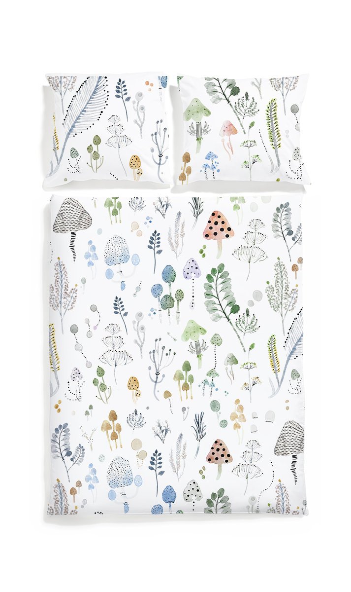 Komplet pościeli dwustronnej WHITE POCKET Zaczarowany las, 140x200 cm