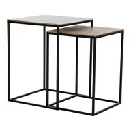 Ławy i stoliki kawowe - Emaga Stolik DKD Home Decor Czarny Aluminium Srebrzysty (2 pcs) - miniaturka - grafika 1