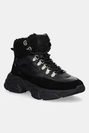 Botki damskie - Love Moschino botki kolor czarny na płaskim obcasie JA15356G0NIAM00A - miniaturka - grafika 1