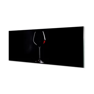 Szklana płyta Czarne tło kieliszek z winem 125x50 cm - Dekoracje domu - miniaturka - grafika 1