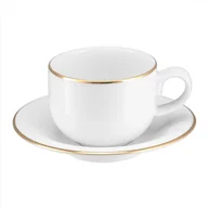 Filiżanki - Filiżanka 230 Ml Porcelanowa Ze Spodkiem Plus Gold Villa Italia - miniaturka - grafika 1