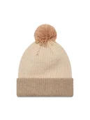 Czapki damskie - New Era Czapka Wmns Block Pom 60565274 Beżowy - miniaturka - grafika 1