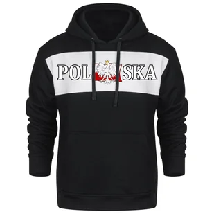 BLUZA MESKA Z KAPTUREM KANGURKA Z NADRUKIEM POLSKA FLAGA DLA KIBICA L - Bluzy męskie - miniaturka - grafika 1