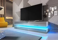 Szafki RTV - RTV Fly + LED biały mat/szary połysk - miniaturka - grafika 1