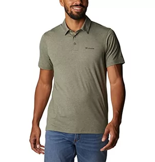 Koszulki męskie - Columbia Męska koszulka polo, Tech Trail Kamień zielony S - grafika 1