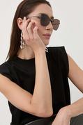 Okulary przeciwsłoneczne - Balenciaga okulary przeciwsłoneczne BB0278S damskie kolor brązowy - miniaturka - grafika 1