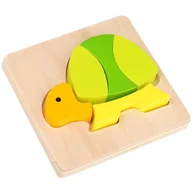 Układanki dla dzieci - Tooky Toy TOOKY TOY Puzzle Układanka Grube Klocki Żółw 5 el. - miniaturka - grafika 1