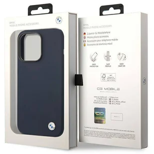 Etui BMW BMHCP14LSILNA iPhone 14 Pro 6,1" granatowy/navy Silicone Metal Logo - Etui i futerały do telefonów - miniaturka - grafika 6