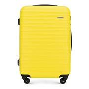 Walizki - WITTCHEN Stabilna walizka środkowa, walizka na kółkach, walizka podróżna od Wittchen żółta, ABS, twarda obudowa, 4 kółka 56-3A-31 - miniaturka - grafika 1