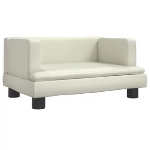 Sofa dla dzieci, kremowa, 60x40x30 cm, sztuczna skóra Lumarko! - Sofy i kanapy - miniaturka - grafika 3