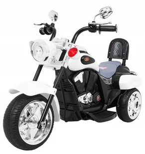 Motor Motorek Chopper na Akumulator Biały - Pojazdy elektryczne dla dzieci - miniaturka - grafika 1