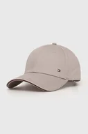 Czapki męskie - Tommy Hilfiger czapka z daszkiem bawełniana kolor beżowy gładka - miniaturka - grafika 1