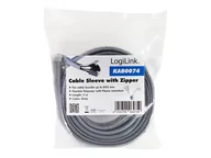 Wtyczki i adaptery - LOGILINK KAB0074 Cable sleeve with zipper Polyester Ø 50 mm grey 2m - miniaturka - grafika 1