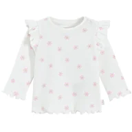 Bluzki dla dziewczynek - Cool Club, Bluzka dziewczęca z długim rękawem, prążkowana, ecru - miniaturka - grafika 1