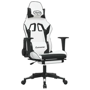 Fotel gamingowy biało-czarny, 67x58x(118-128) cm - Fotele gamingowe - miniaturka - grafika 1