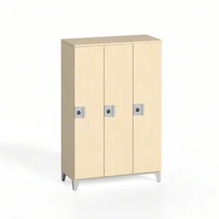 B2B Partner Szafa ubraniowa trzyczęściowa, niska, brzoza 610763 - Szafki BHP - miniaturka - grafika 1