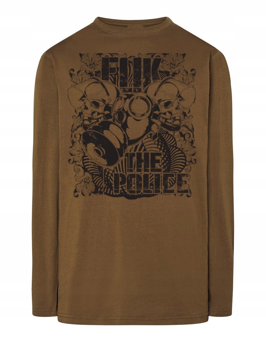 Longsleeve męski nadruk FUK THE POLICE r.XXL