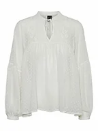 Bluzki damskie - VERO MODA Vmmadeline L/S V-Neck Top Ga Noos bluzka damska, Snow White, XS - miniaturka - grafika 1