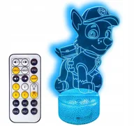 Samochody i pojazdy dla dzieci - LAMPKA 3D LED PSI PATROL ROCKY USB/BATERIE PILOT RGB - miniaturka - grafika 1