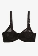 Biustonosze - Czarny Biustonosz Full Cup z Koronką na Regulowanych Ramiączkach Missalinda - miniaturka - grafika 1
