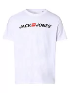Koszulki męskie - Jack & Jones - T-shirt męski  JJECorp, biały - miniaturka - grafika 1