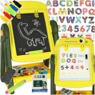 Tablice dla dzieci - Edukacyjna Tablica Magnetyczna z Kredą i Magnesami 2w1 Dwustronna Obrotowa - miniaturka - grafika 1